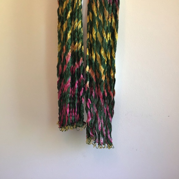 New Dark Green Striped Beach Scarf Wrap Pareo - Picture 9 of 10